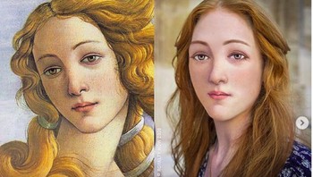 Botticelli’s Venus versi modern, cantik juga ya. Ia pun membuat akun Instagram bernama @royalty_now_ yang dikhususkan untuk gambar-gambarnya. Foto: Instagram/royalty_now_
