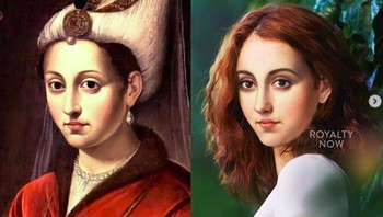 Hürrem Sultan. Aku memulai Royalti Now pada bulan Februari 2019, sebagai caraku untuk melihat tokoh sejarah favoritku, seperti Anne Boleyn sebagai wanita modern, ujar Becca yang dilansir dari Boredpanda. Foto: Instagram/royalty_now_