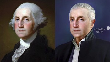 George Washington versi modern, tetap berwibawa. Aku membuat akun untuk memuaskan keingintahuanku sendiri akan seperti apa tokoh di masa lalu jika mereka berdiri tepat di depanku, tambahnya. Foto: Instagram/royalty_now_