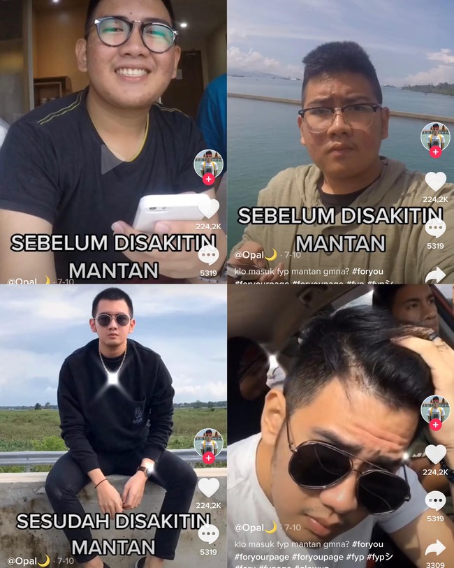 Melihat perubahan drastis Opal sebelum dan setelah disakiti mantan ini warganet pun membanjiri kolom komentar TikToknya. Ada yang memuji usahanya dan mengatakan agar Opal berterimakasih dengan mantan yang sudah membuatnya lebih baik lagi. Foto: Tangkap Layar TikTok @opaldenhari