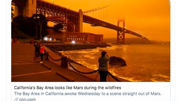 Demikian juga laporan berita di CNN. Bay Area di California terbangun dalam adegan seperti di Mars, Foto: istimewa