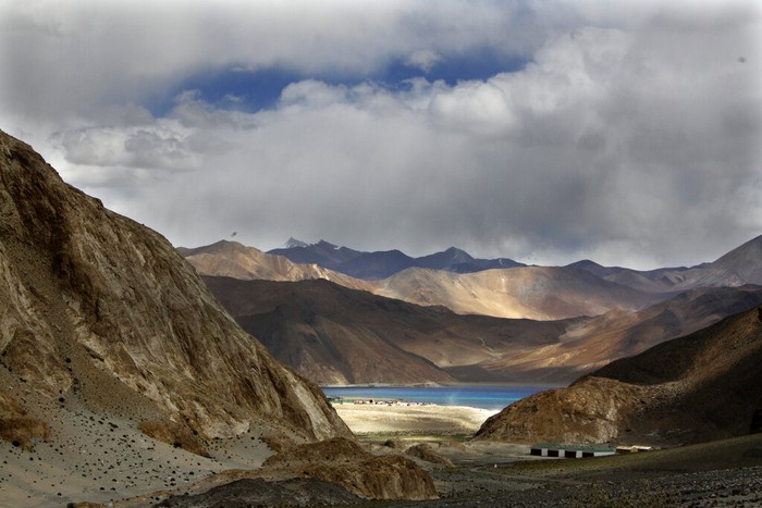 FILE-In this Sept. 14, 2017, file photo, Pangong Tso lake is seen near the India China border in Indias Ladakh area. India said Monday its soldiers thwarted Chinas 
