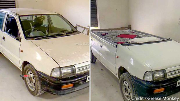 Mobil hatchback Suzuki dimodifikasi jadi tempat tidur