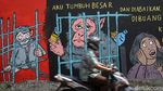 Mural Anti Perdagangan Hewan Hiasi Pasar Satwa Yogyakarta