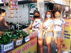 3 Wanita Cantik dan Seksi Ini Sukses Jualan Nasi Jinggo