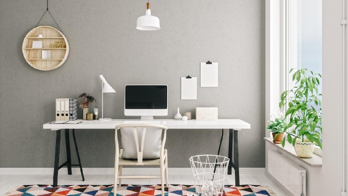 Scandinavian style working space.