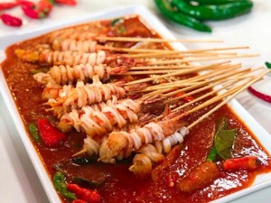 Masak Masak : Sate Seafood Garing Saus Padang