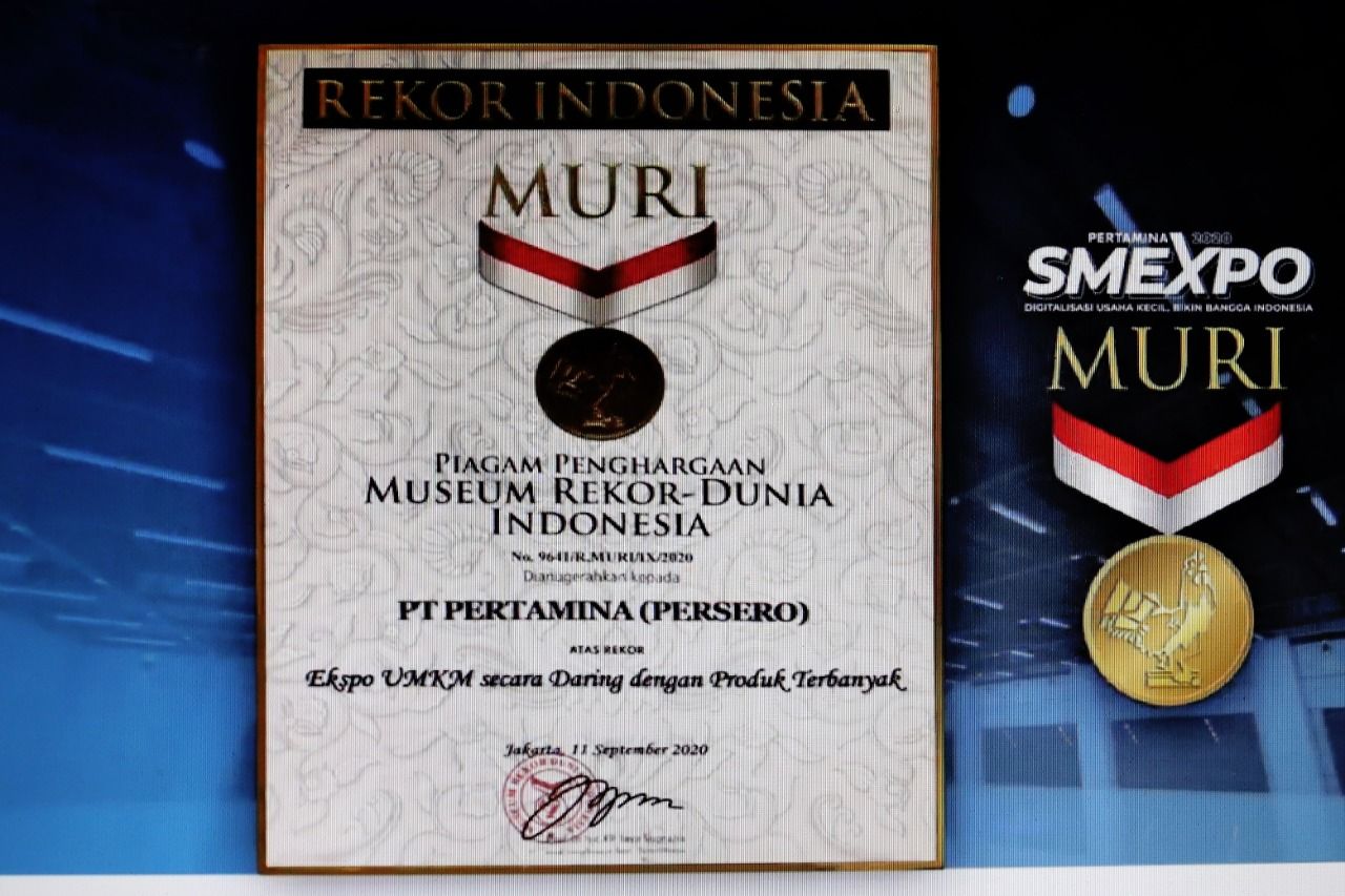 Sabet Rekor MURI, Menteri BUMN Apresiasi Pertamina SMEXPO 2020 (Dok. Pertamina)