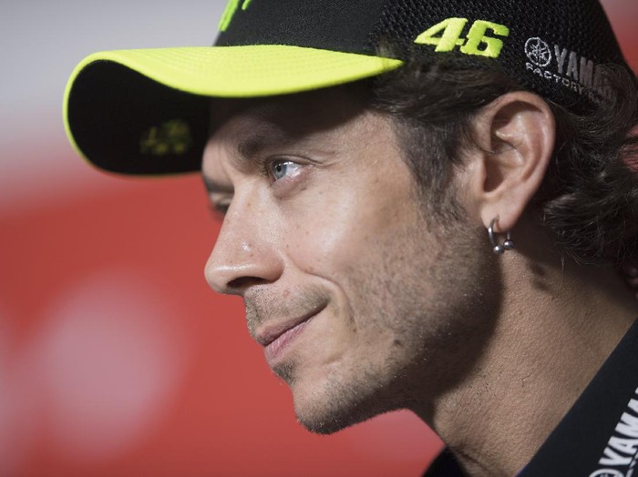 MISANO ADRIATICO, ITALY - SEPTEMBER 10: Valentino Rossi of Italy and Monster Energy Yamaha MotoGP Team speaks during the press conference pre-event during the MotoGP Of San Marino - Previews at Misano World Circuit on September 10, 2020 in Misano Adriatico, Italy. (Photo by Mirco Lazzari gp/Getty Images)
