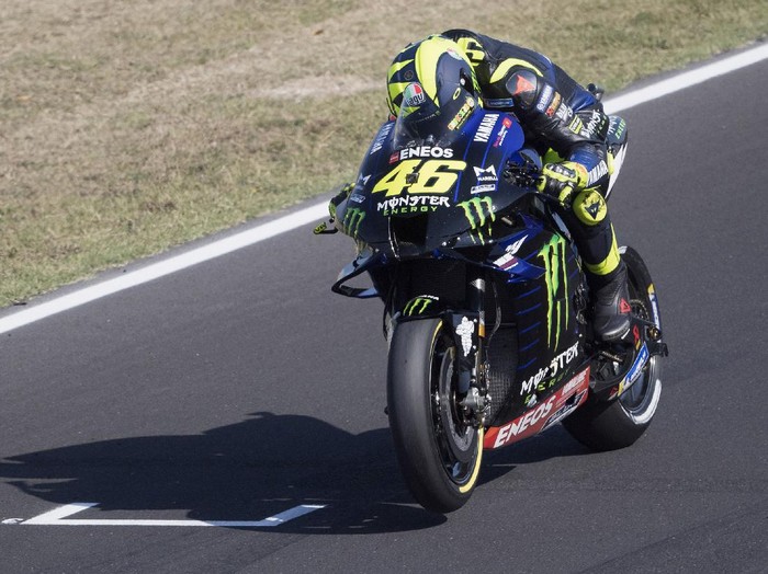 MISANO ADRIATICO, ITALY - SEPTEMBER 11: Valentino Rossi of Italy and Monster Energy Yamaha MotoGP Team heads down a straight during the MotoGP Of San Marino - Free Practice at Misano World Circuit on September 11, 2020 in Misano Adriatico, Italy. (Photo by Mirco Lazzari gp/Getty Images)