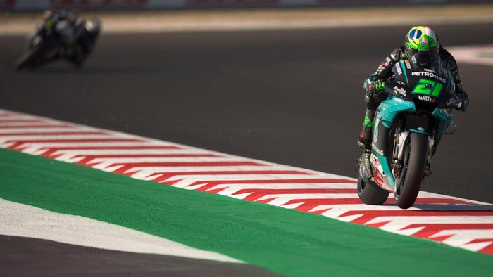 MISANO ADRIATICO, ITALY - SEPTEMBER 11: Franco Morbidelli of Italy and Petronas Yamaha SRT  heads down a straight during the MotoGP Of San Marino - Free Practice at Misano World Circuit on September 11, 2020 in Misano Adriatico, Italy. (Photo by Mirco Lazzari gp/Getty Images)