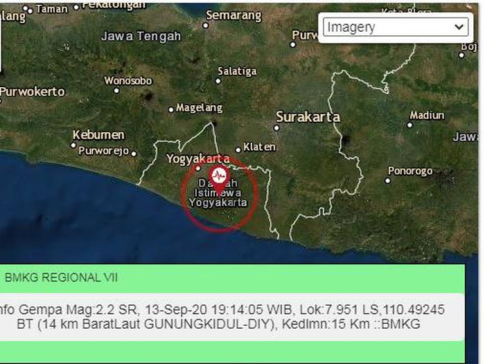 Gempa darat M 2,2 menggoyang Gunungkidul DIY