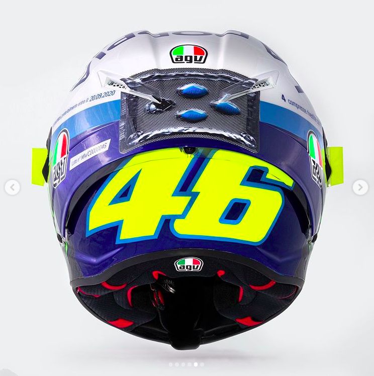 Helm Pil Biru Valentino Rossi di Misano 2020