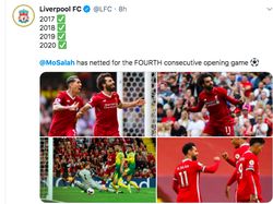 Tiga Gol Mo Salah Bikin Netizen Terperangah
