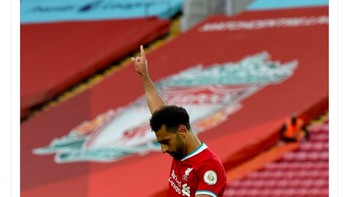 Banyak netizen dan kantor berita memajang foto selebrasi Salah. Foto: istimewa