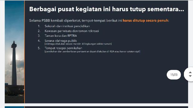 PSBB DKI (Tangkapan layar dokumen Pemprov DKI)