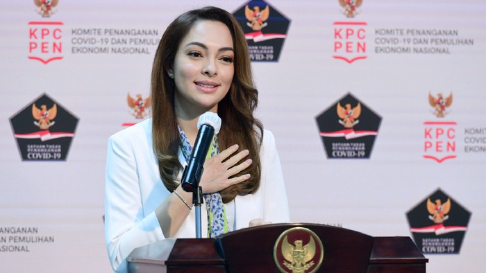 Jubir pemerintah Reisa Broto Asmoro memberikan keterangan, Senin
(14/9) / Foto: Muchlis Biro Pers
