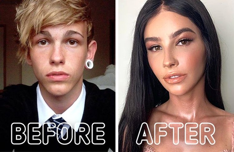 fotoinet transformasi before after gender