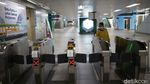 Suasana MRT Jakarta saat PSBB Jakarta Diperketat