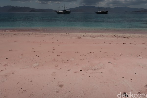 Warna pasirnya unik, ada gradasi putih, pink muda sampai pink tua.