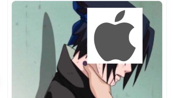 Apple digambarkan dicekik fanboy Apple yang mempertanyakan di mana iPhone 12. Foto: Twitter