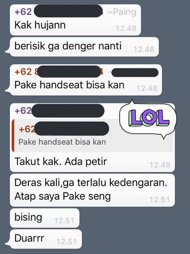 Hujan terkadang bisa menjadi alasan yang tepat untuk tidak mengikuti ospek online. Perkara tidak mau menggunakan headset karena takut sama petir. Bagaimana nih menurutmu? Foto: Twitter/EkaLestari_