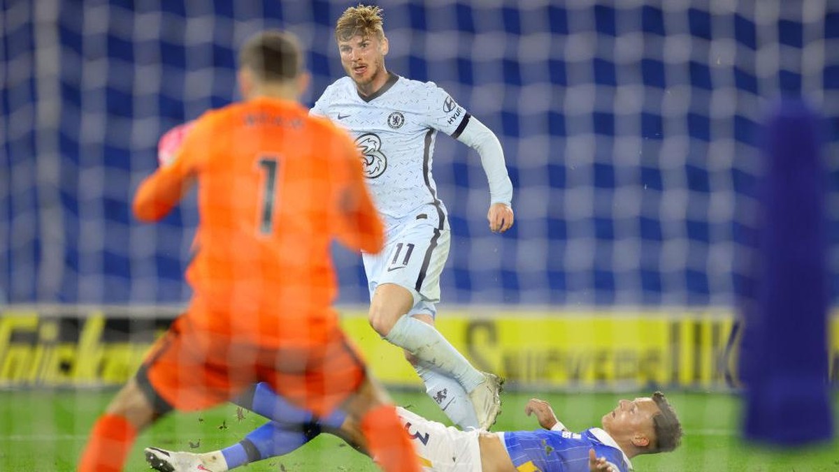Striker Chelsea, Timo Werner. (Foto: Richard Heathcote/Getty Images)
