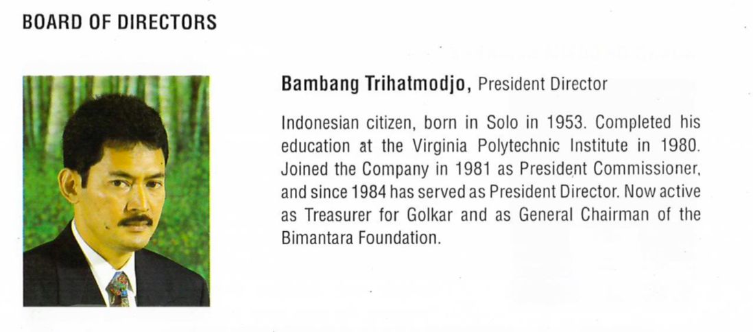 Bambang Trihatmodjo, dokumen Bimantara Bambang Trihatmodjo, dokumen Bimantara