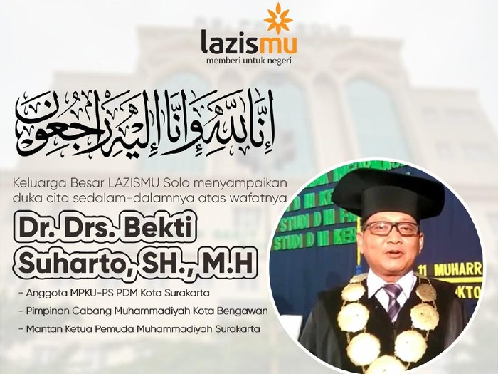 Dosen Universitas Muhammadiyah Surakarta (UMS) Bekti Suharto wafat, Kamis (17/9/2020).