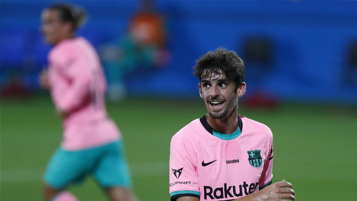 Francisco Trincao tampil oke di dua laga uji coba Barcelona. (Foto: AP/Joan Monfort)
