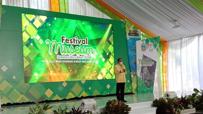 Gubsu Edy Rahmayadi saat membuka Festival Museum (Ahmad Arfah-detikcom)