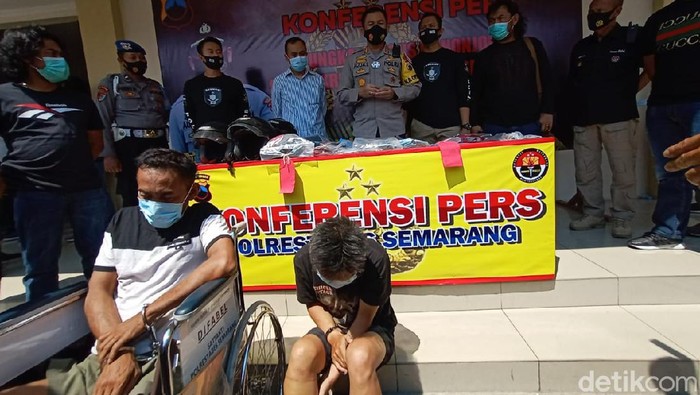 Jumpa pers kasus pencurian modus ganjal ATM di Mapolrestabes Semarang, Kamis (17/9/2020).