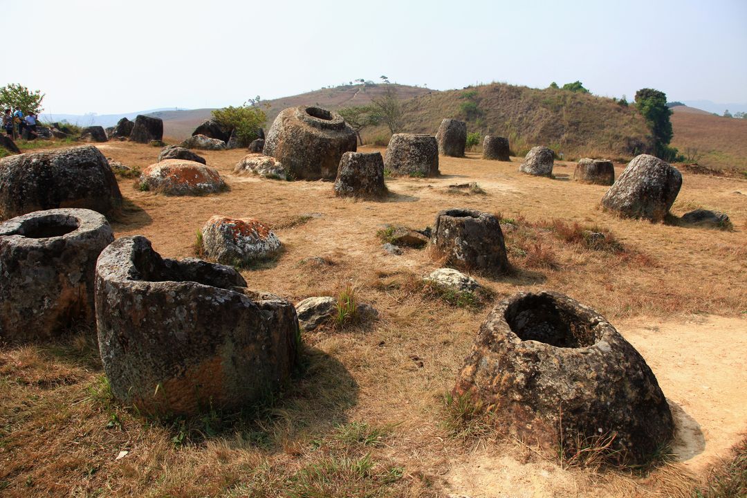 They are located near Phone Savan in Laos. There are about 300 jars. They are one to three metres high and around 2000 years old.