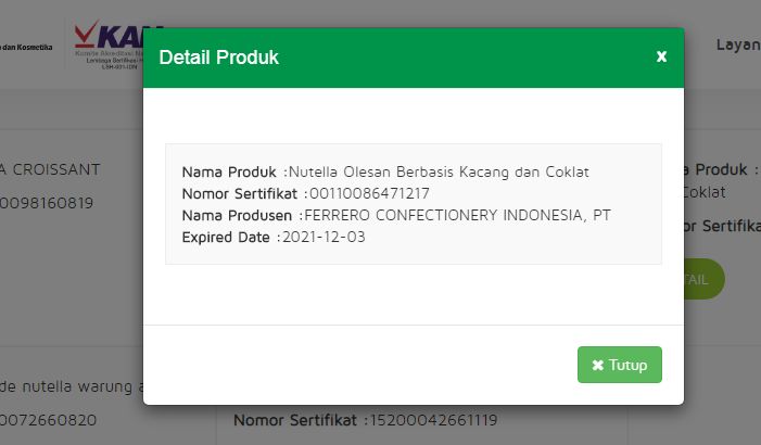 Sertifikasi halal Nutella