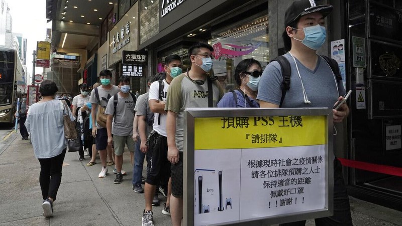 Pre-order PlaysStation 5 mulai dibuka. Warga di Hong Kong pun antusias mengantre demi mendapatkan PS5.