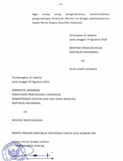 Peraturan Menteri Perhubungan No PM 59 Tahun 2020 Tentang Keselamatan Sepeda