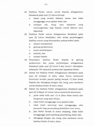 Peraturan Menteri Perhubungan No PM 59 Tahun 2020 Tentang Keselamatan Sepeda