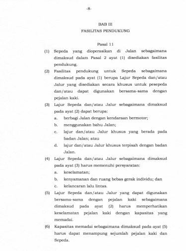 Peraturan Menteri Perhubungan No PM 59 Tahun 2020 Tentang Keselamatan Sepeda