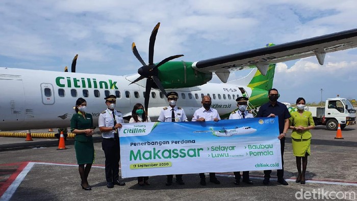 Maskapai penerbangan Citilink membuka empat rute baru di Kawasan Timur Indonesia untuk penerbangan dari Bandar Udara Internasional Sultan Hasanuddin, Makassar menuju Baubau, Pomala, Luwu (Palopo) dan Selayar mulai Kamis (17/9/2020).