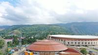 Proyek milik Kementerian PUPR ini berlokasi di Kampung Harapan, Distrik Sentani Timur, Jayapura, Papua. Istora Papua berkapasitas 3.674 kursi yang terdiri dari 3.148 kursi tribun, 510 kursi VIP, dan 16 kursi VVIP.Foto: Dok. PT PP (Persero) Tbk.
