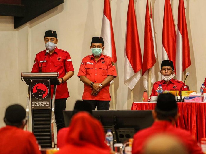Pasangan Eri-Armuji yang diusung PDI Perjuangan ditargetkan menang di seluruh kecamatan di Surabaya. Hal itu ditegaskan dalam acara Rakercabsus pemenangan Pilwali Surabaya 2020.