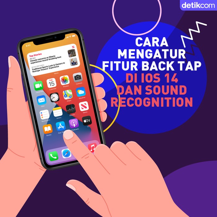 Infografis Cara Atur Back Tap dan Sound iOS 14
