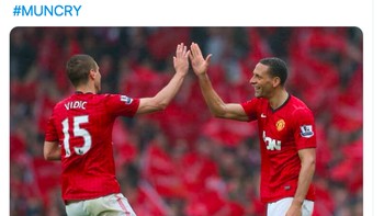 Netizen ini heran kenapa MU dulu bisa sangat kuat dengan bek Nemanja Vidic dan Rio Ferdinand tapi sekarang jadi seperti ini. Foto: istimewa