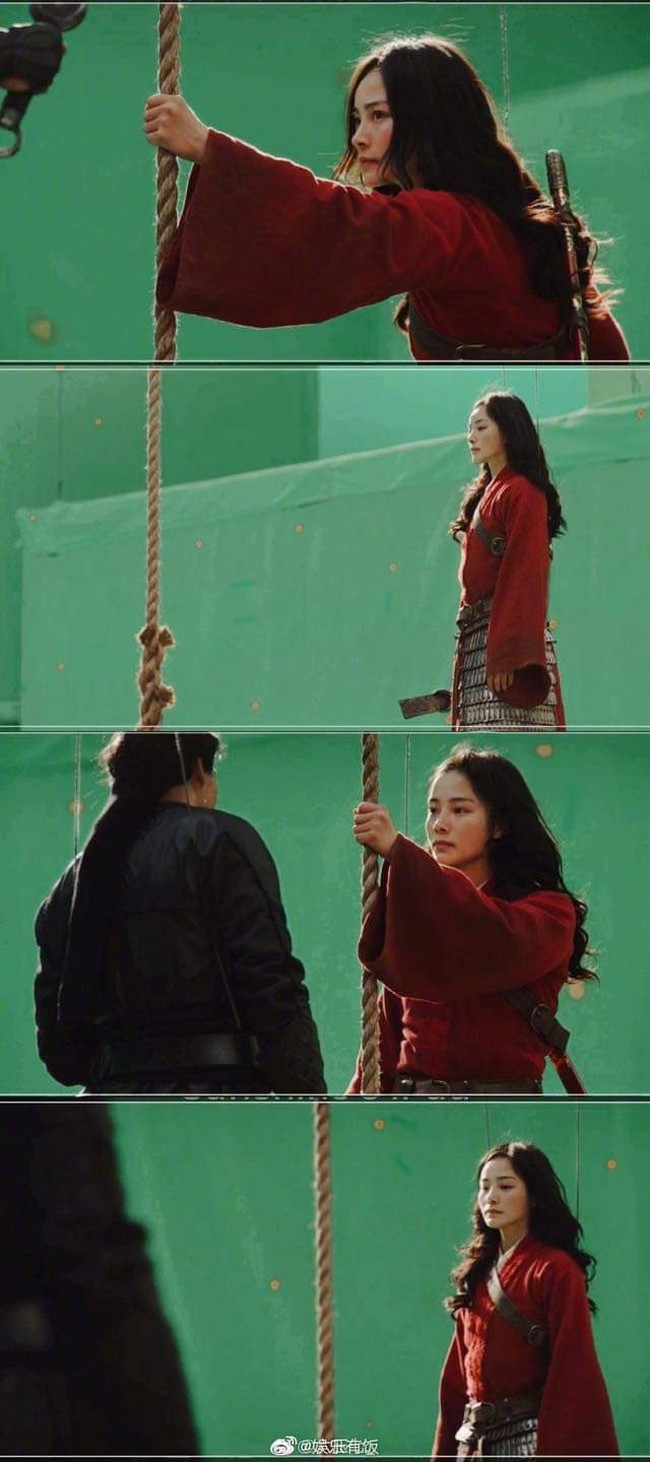 Aksi Liu Yaxi di sela pengambilan gambar film yang terinsipriasi dari kartun Disney itu.  (Foto: Instagram/@_liuyaxi)