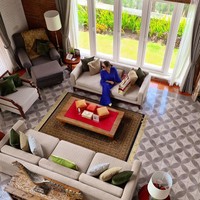 Syahrini berpose di ruang tamu vila mewahnya yang menjadi tempatnya menginap bersama Reino Barack selama berlibur di kawasan Bromo. Resort Platara Bromo merupakan termasuk hotel bintang empat dengan harga kamar termurah per malamnya saat ini Rp 2 jutaan. Syahrini dan Reino menginap di kamar yang paling mahal dengan harga mulai dari Rp 15 jutaan. Foto: instagram