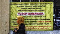 Kantor Kecamatan Kelapa Gading ditutup sementara dari 21-23 September 2020.