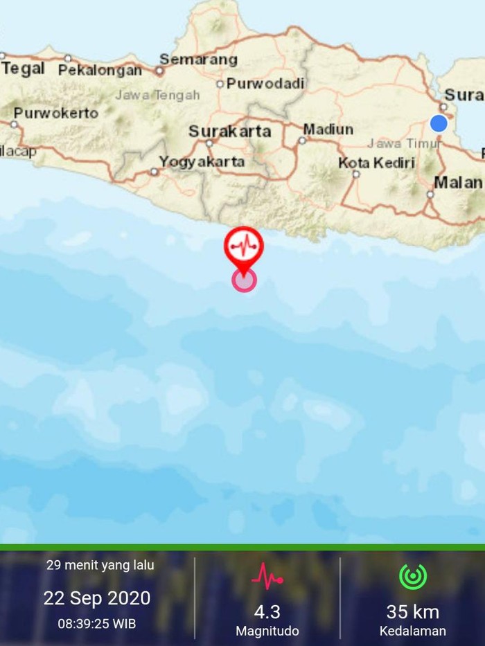 Gempa Pacitan 4,3 M