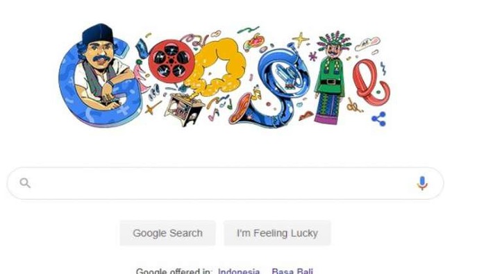 Google Doodle Hari Ini menampilkan seniman Betawi Benyamin Sueb