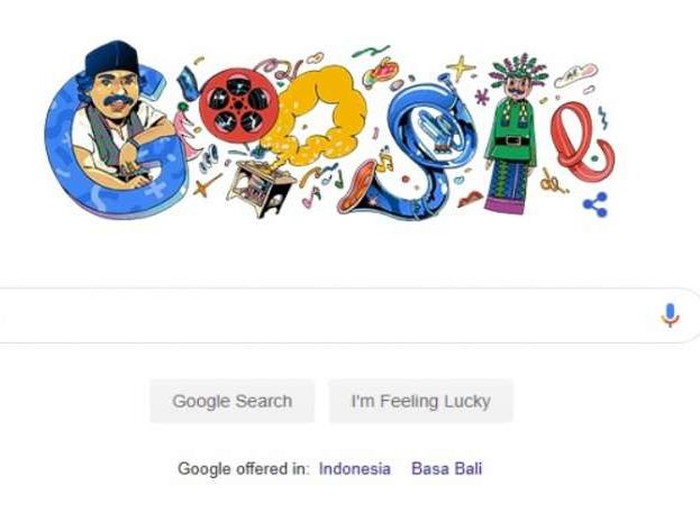 Google Doodle Hari Ini menampilkan seniman Betawi Benyamin Sueb
