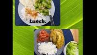 Hari kedua, Meira melahap makan siang dan makan malam dengan lauk masing-masing ikan dori dan ayam yang digoreng pakai air fryer. Untuk sarapannya ia hanya makan satu butir telur dan satu pisang. Foto: Instagram meiraanastasia